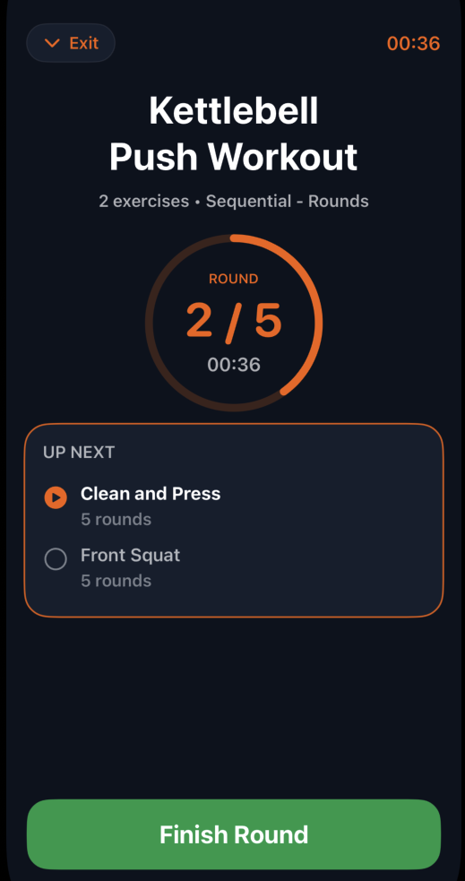 Kinergy Score screen